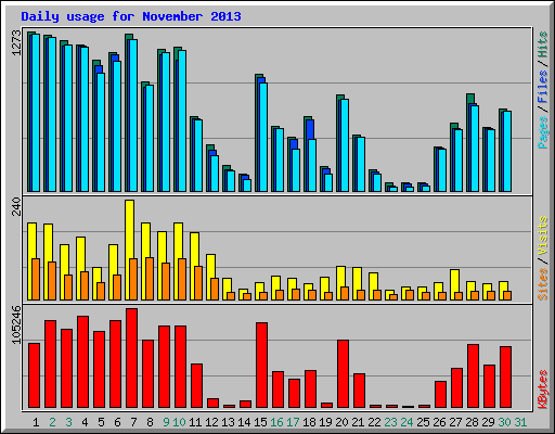 Daily usage for November 2013