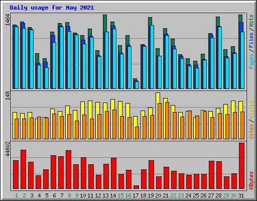 Daily usage for May 2021