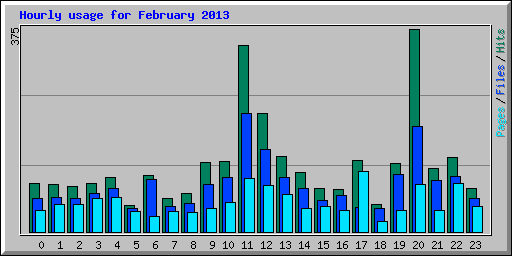 Hourly usage for February 2013