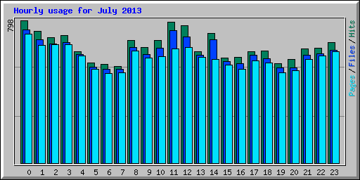 Hourly usage for July 2013