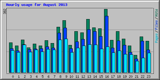 Hourly usage for August 2013