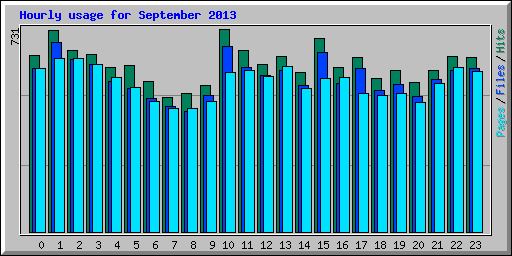 Hourly usage for September 2013