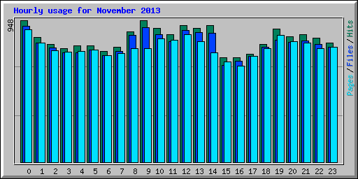 Hourly usage for November 2013