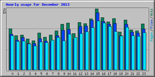 Hourly usage for December 2013