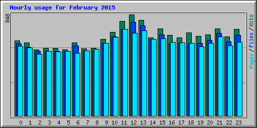 Hourly usage for February 2015
