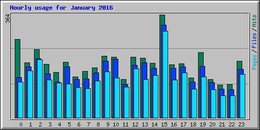 Hourly usage for January 2016