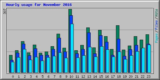 Hourly usage for November 2016