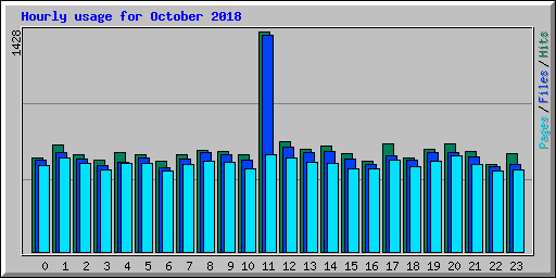 Hourly usage for October 2018