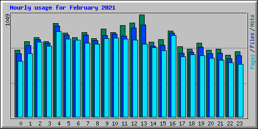 Hourly usage for February 2021