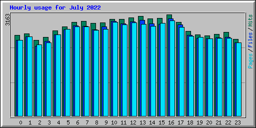 Hourly usage for July 2022