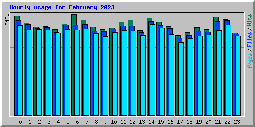 Hourly usage for February 2023
