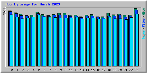 Hourly usage for March 2023